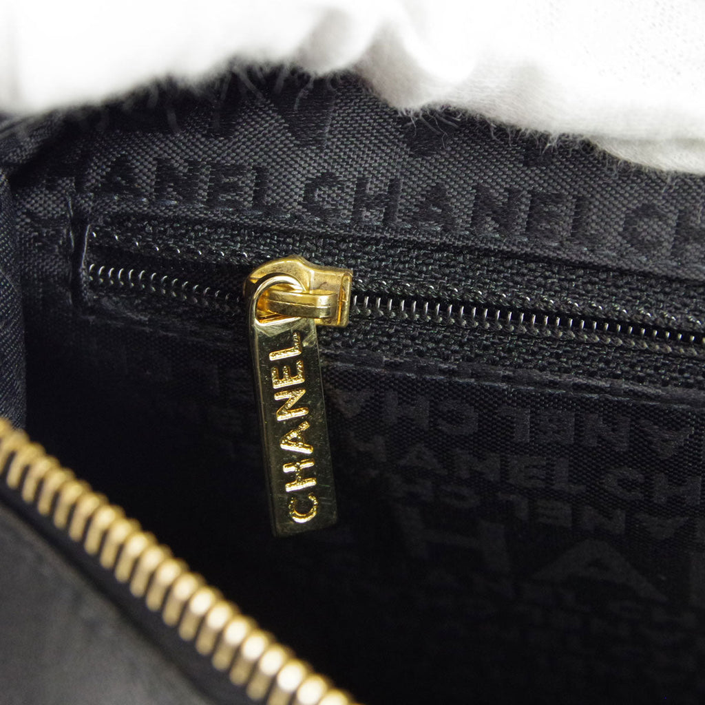 CHANEL Choco Bar Shoulder Bag Black Lambskin 67732