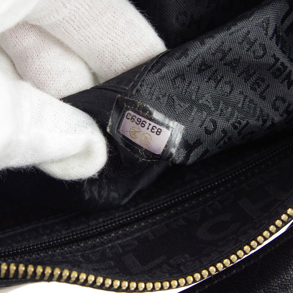 CHANEL Choco Bar Shoulder Bag Black Lambskin 67732