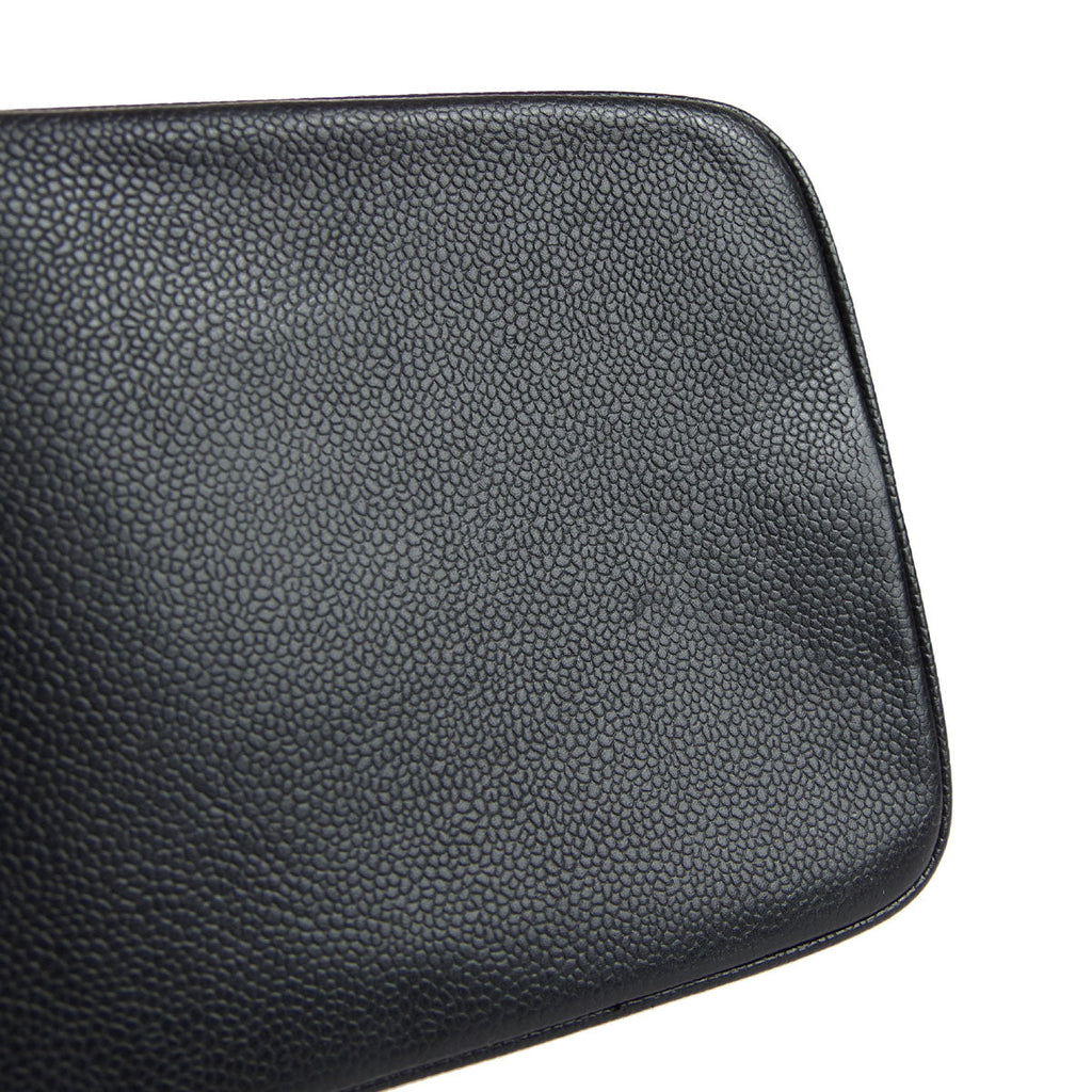 CHANEL Medallion Quilted Tote Handbag Black Caviar 68010