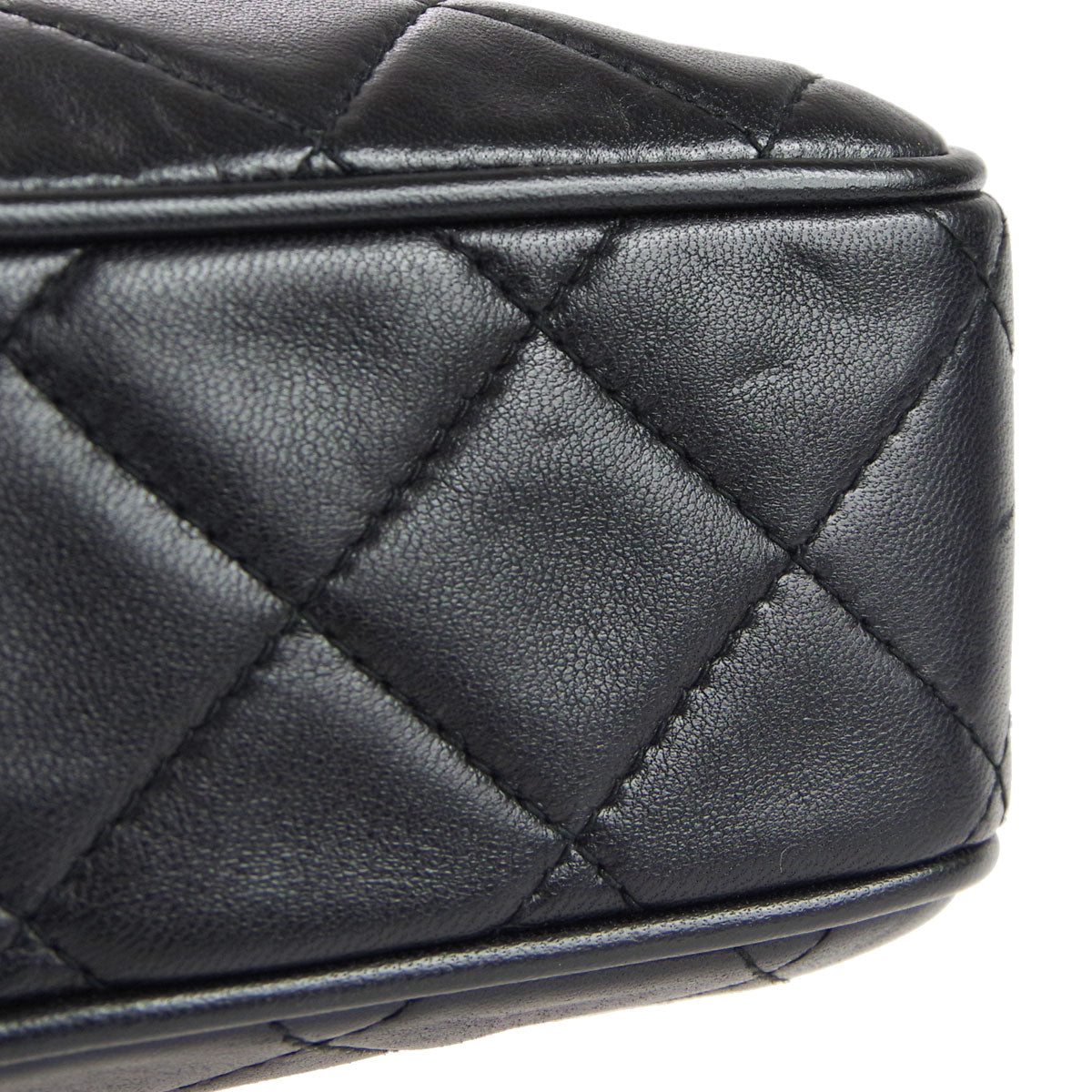 CHANEL Chain Shoulder Bag Black Lambskin 68047