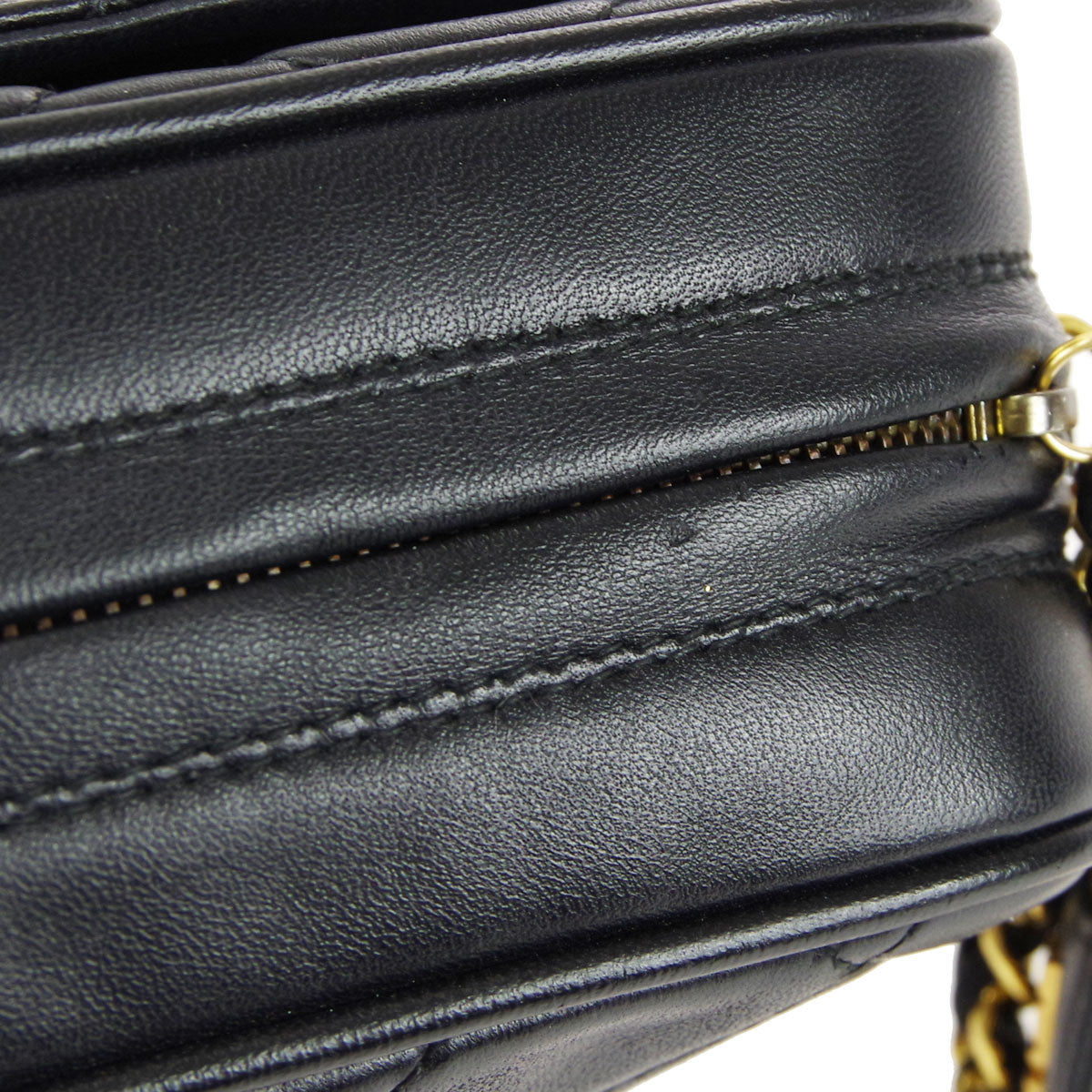 CHANEL Chain Shoulder Bag Black Lambskin 68047