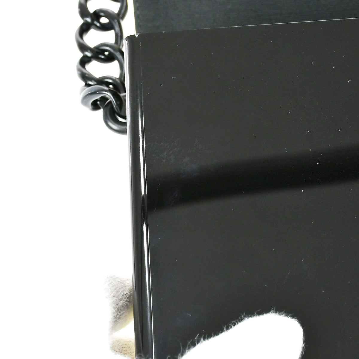 CHANEL Plastic Chain Shoulder Bag Bi-color Black White 68630