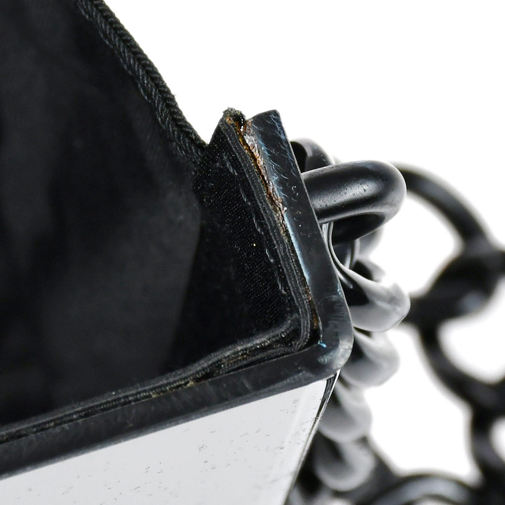 CHANEL Plastic Chain Shoulder Bag Bi-color Black White 68630