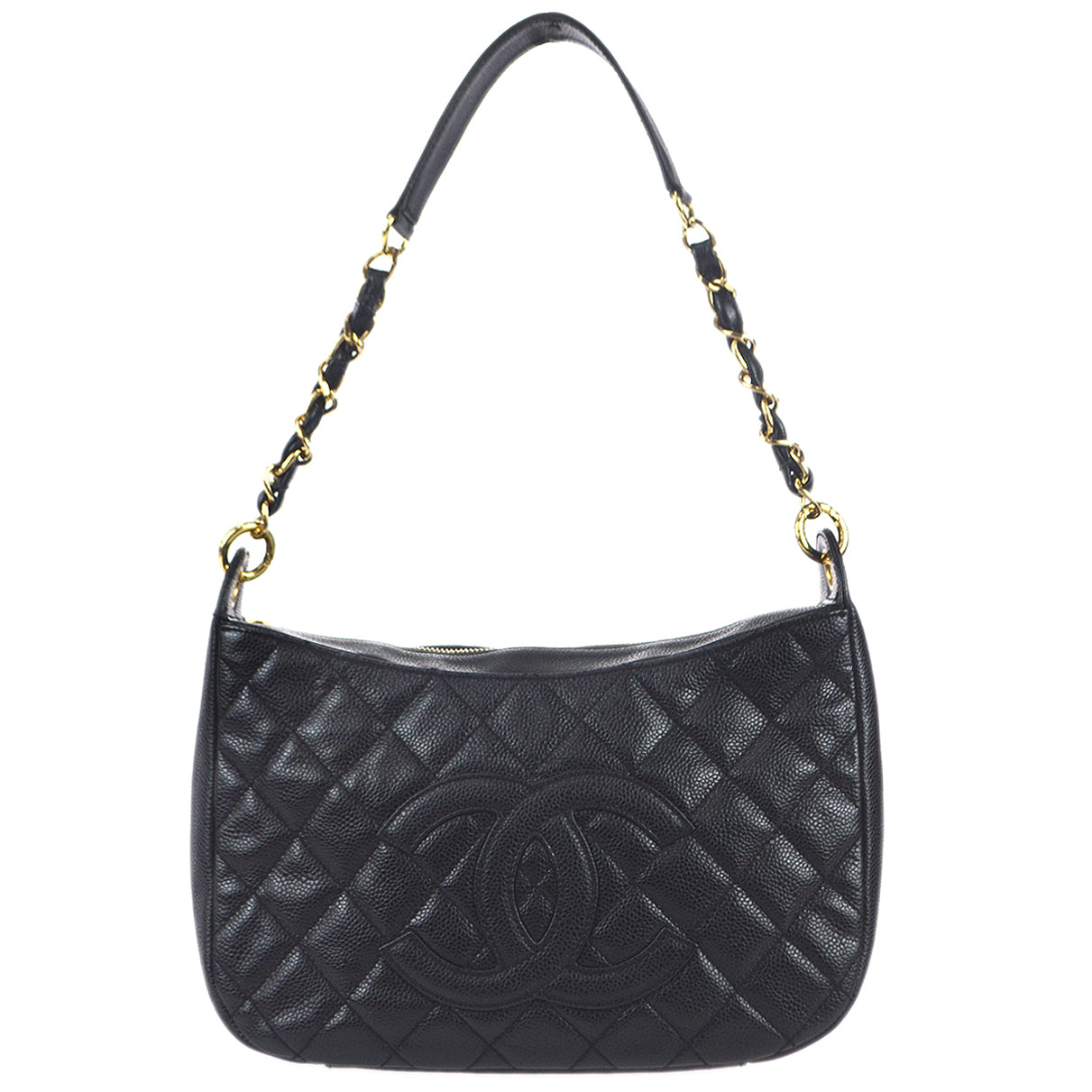 CHANEL Chain Handbag Black Caviar 68792