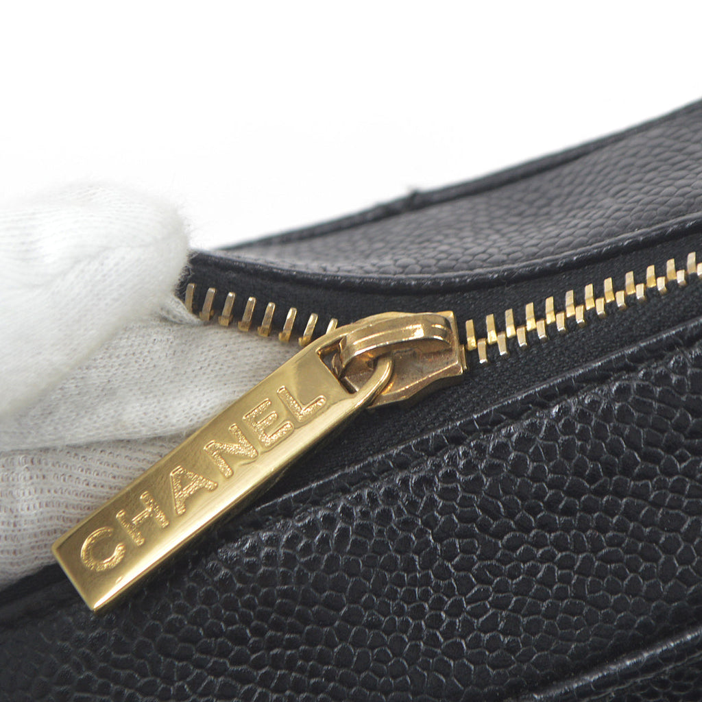 CHANEL Chain Handbag Black Caviar 68792