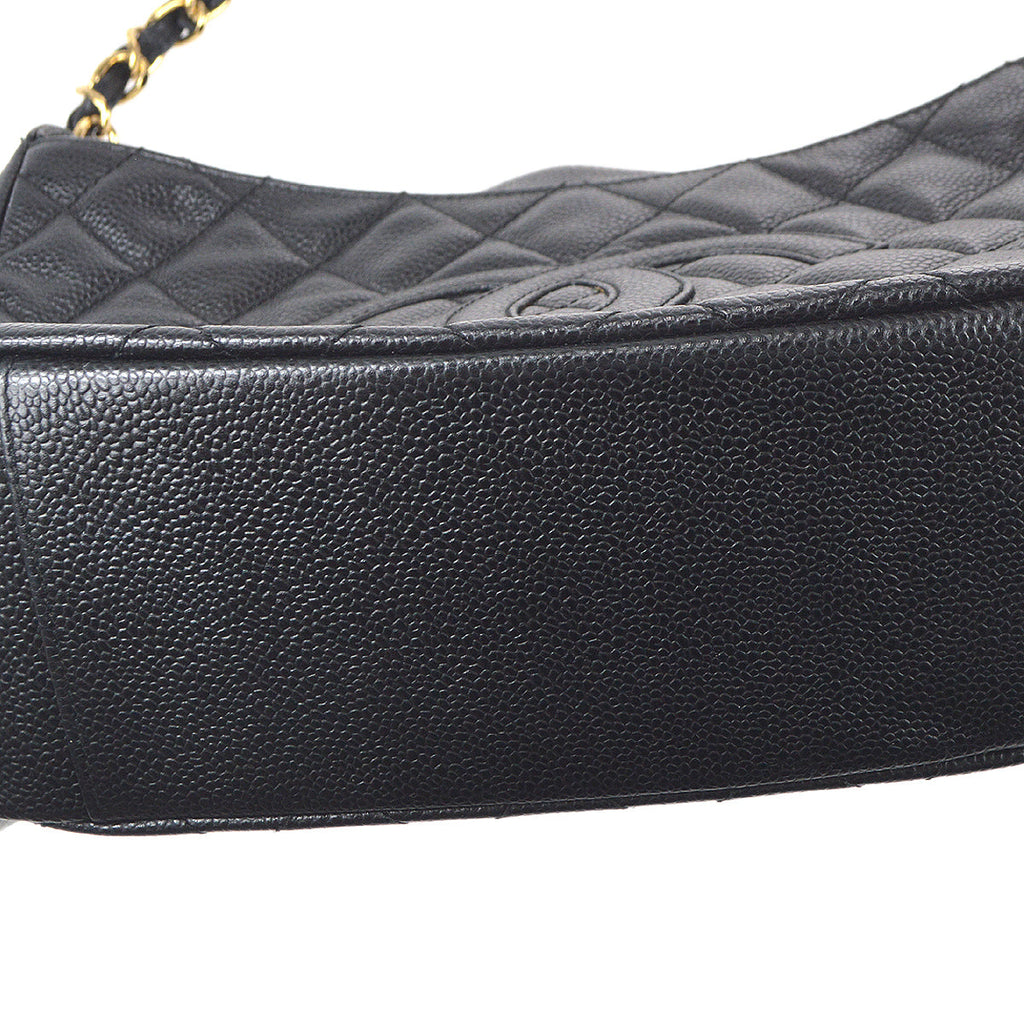 CHANEL Chain Handbag Black Caviar 68792