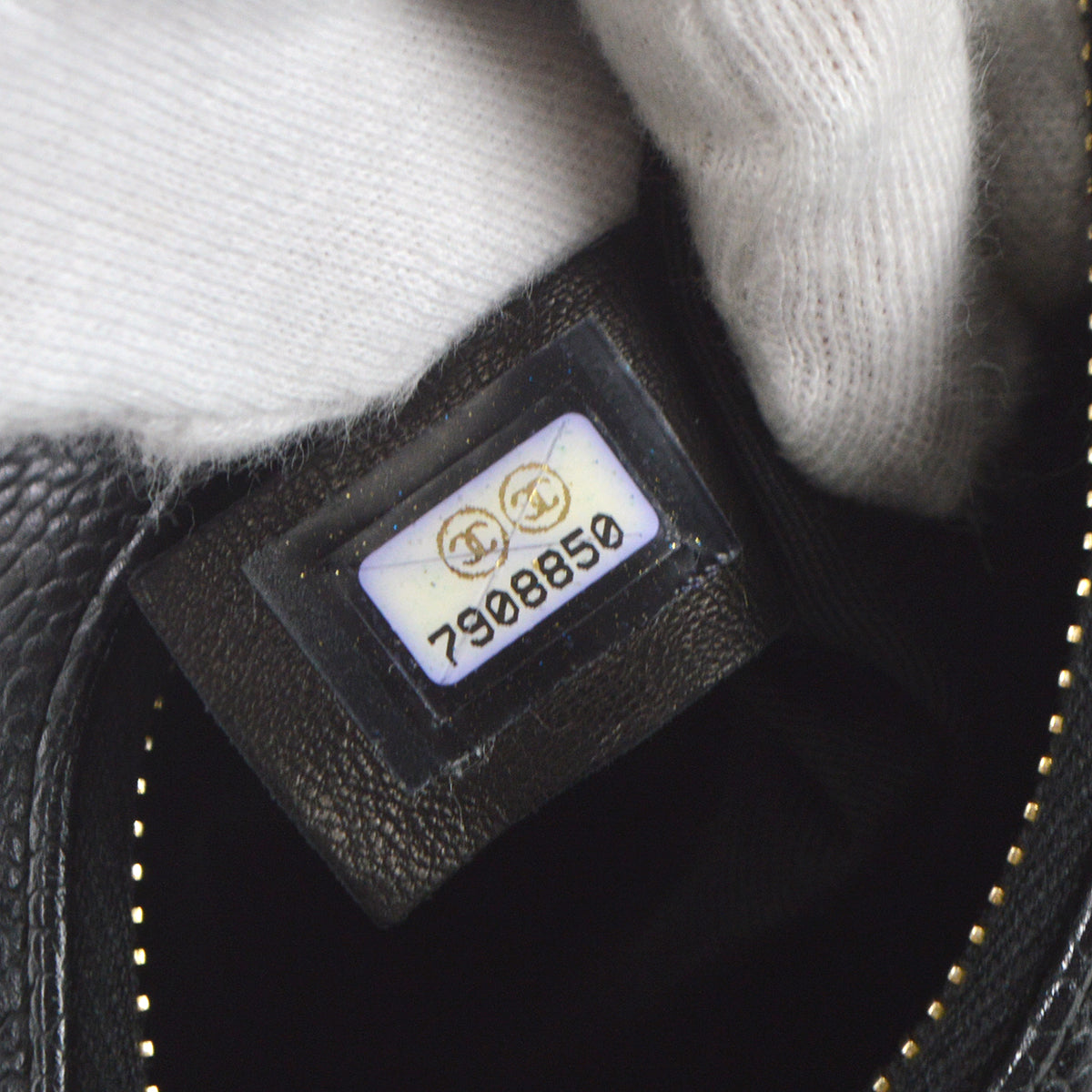 CHANEL Chain Handbag Black Caviar 68792