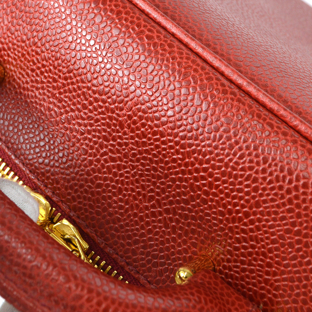 CHANEL 2way Vanity Shoulder Handbag Red Caviar 78510