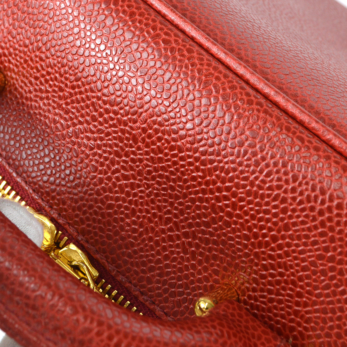 CHANEL 2way Vanity Shoulder Handbag Red Caviar 78510