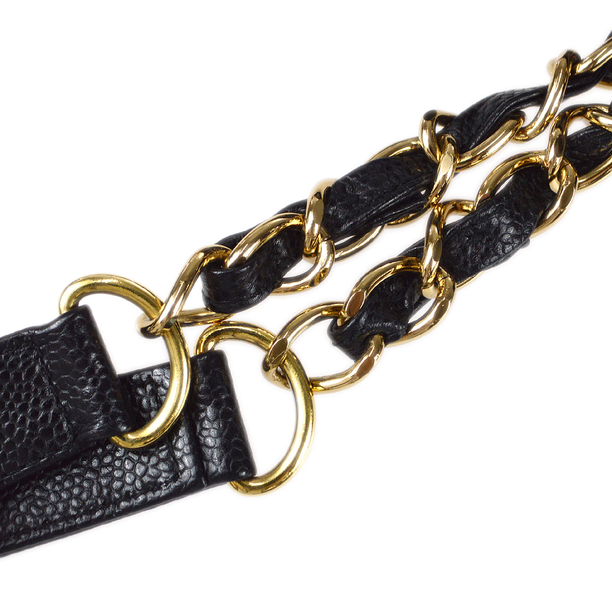 CHANEL Petite Shopping Tote PST Chain Tote Handbag Black Caviar 78557