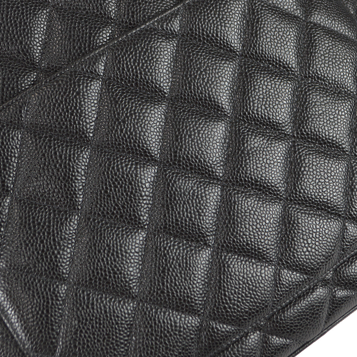 CHANEL Medallion Quilted Tote Handbag Black Caviar 78590