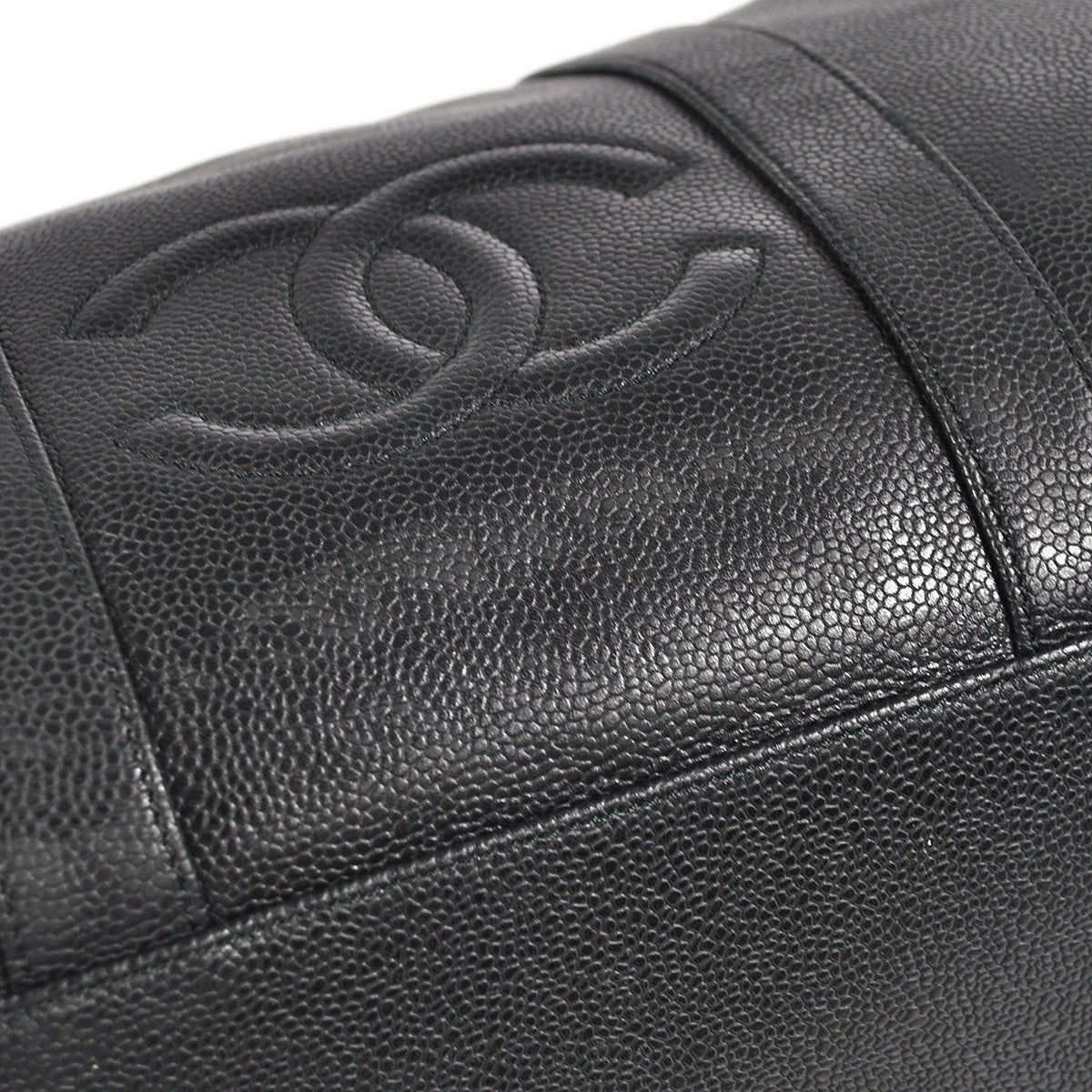 CHANEL Duffle Travel Handbag Black Caviar 78681