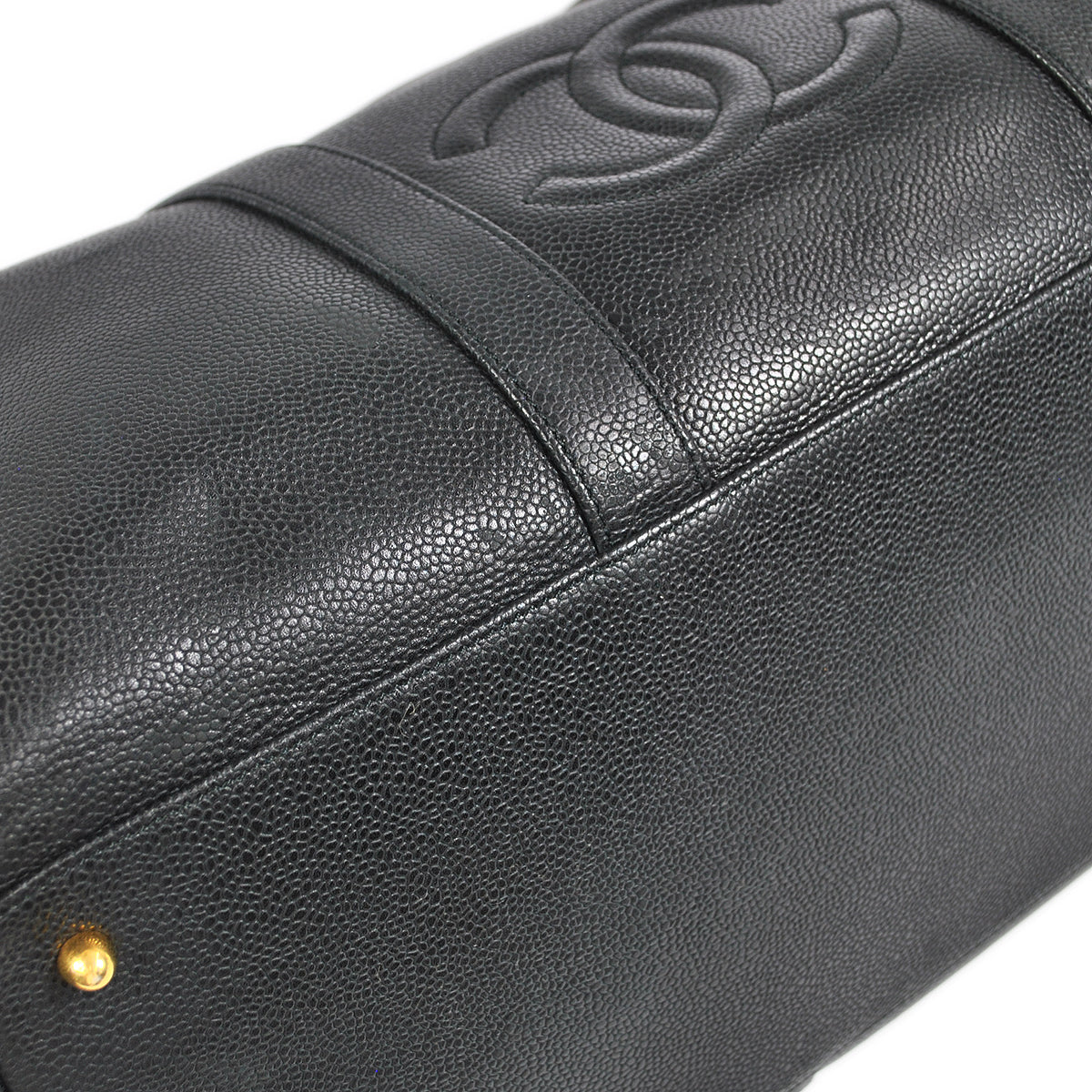 CHANEL Duffle Travel Handbag Black Caviar 78681