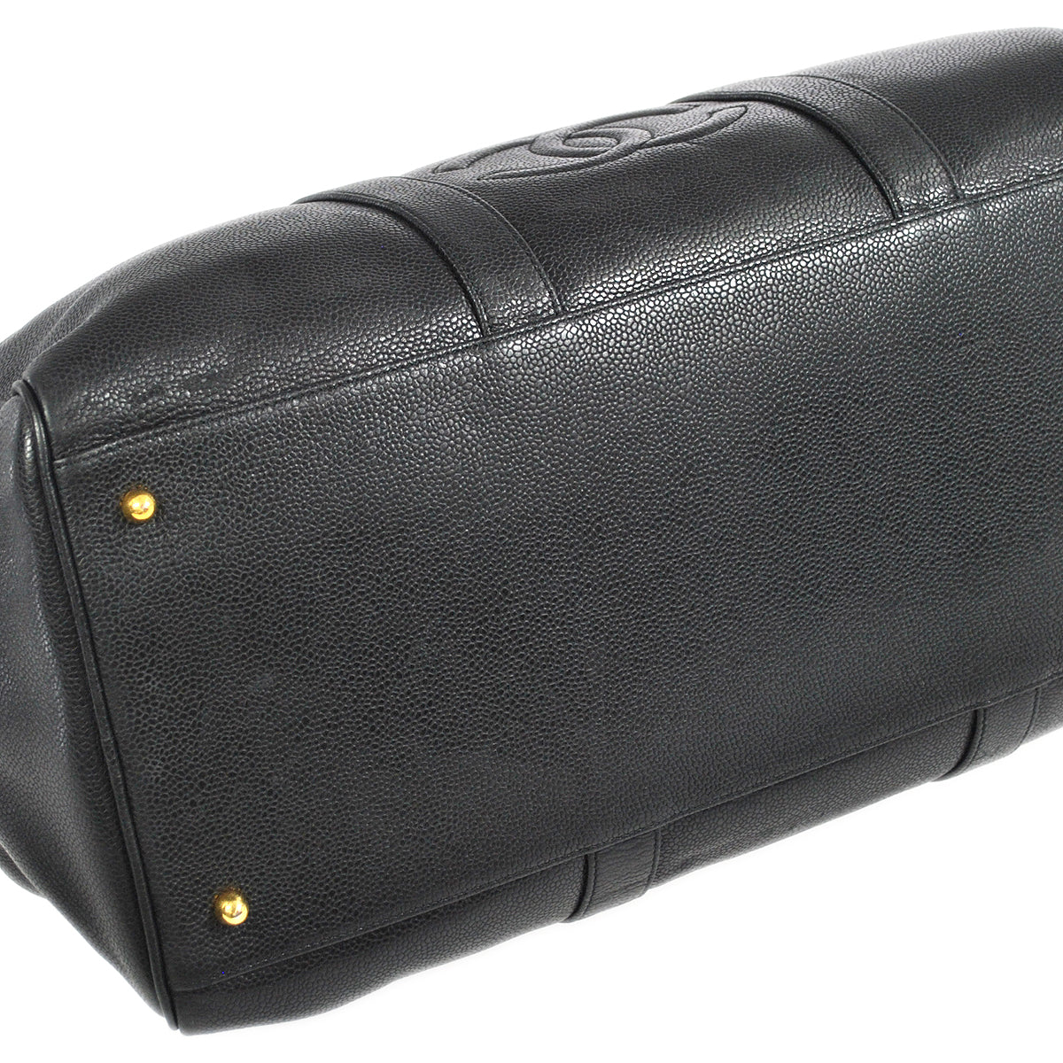 CHANEL Duffle Travel Handbag Black Caviar 78681