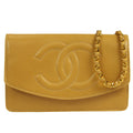 CHANEL * WOC Chain Shoulder Wallet Bag Beige Caviar 89658