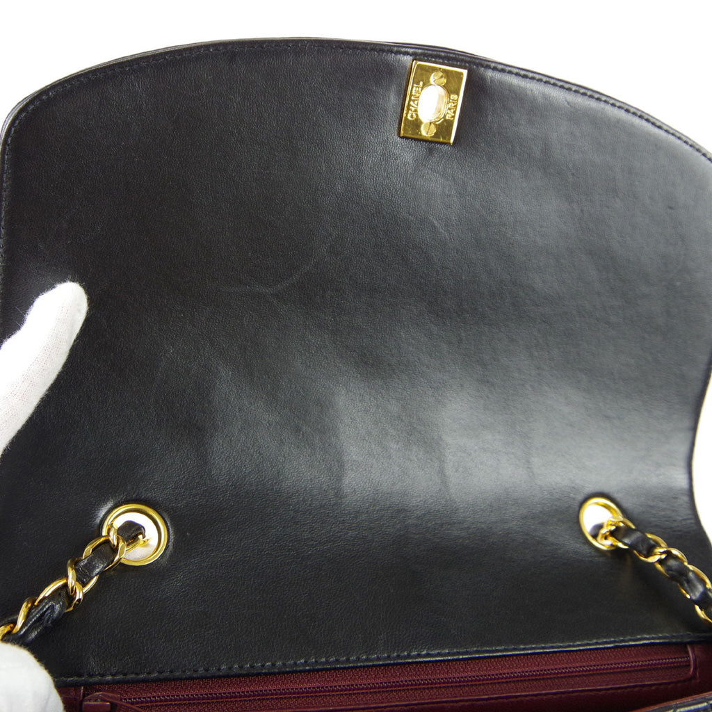 CHANEL Medium Diana Chain Shoulder Bag Black Lambskin 97730