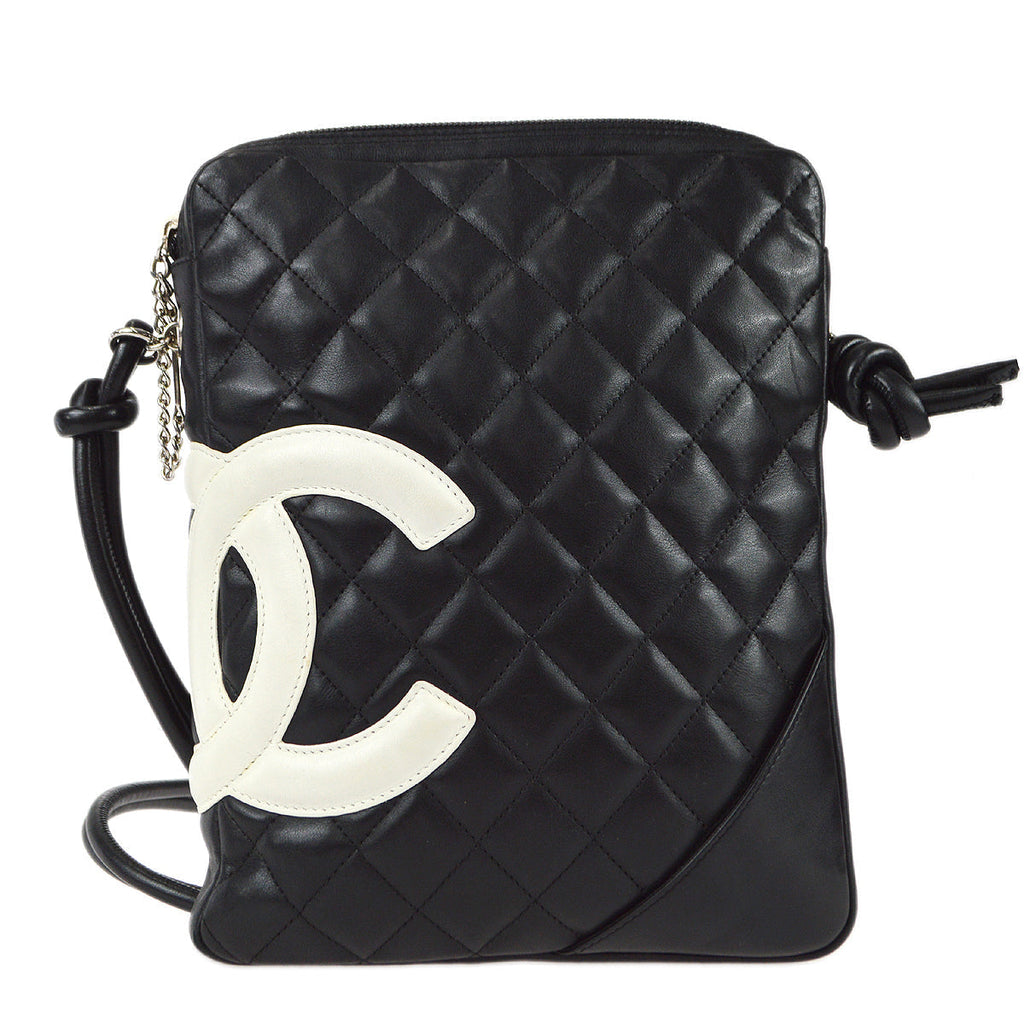 CHANEL Cambon Ligne Shoulder Bag Black Calfskin 98565