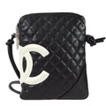 CHANEL Cambon Ligne Shoulder Bag Black Calfskin 98565