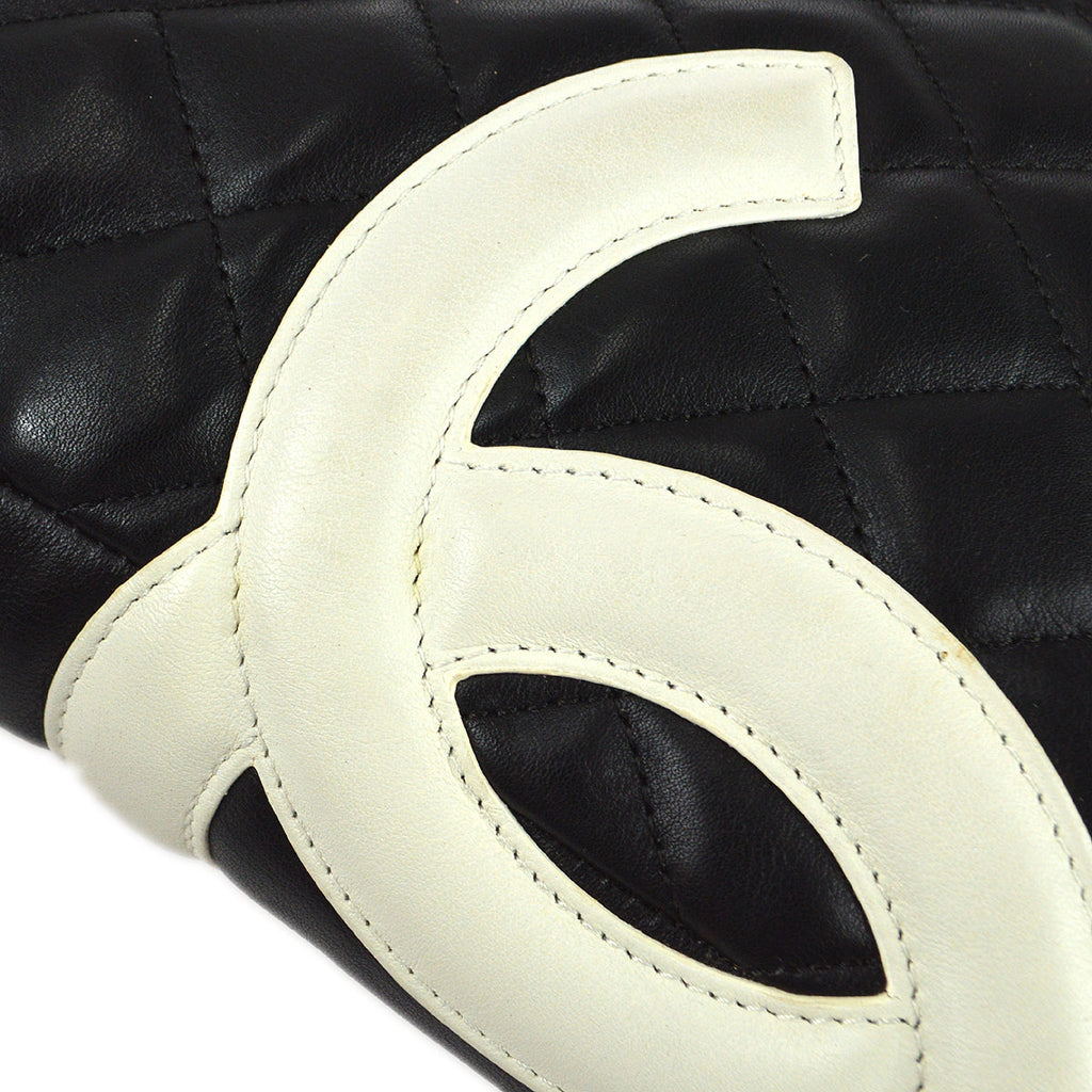 CHANEL Cambon Ligne Shoulder Bag Black Calfskin 98565