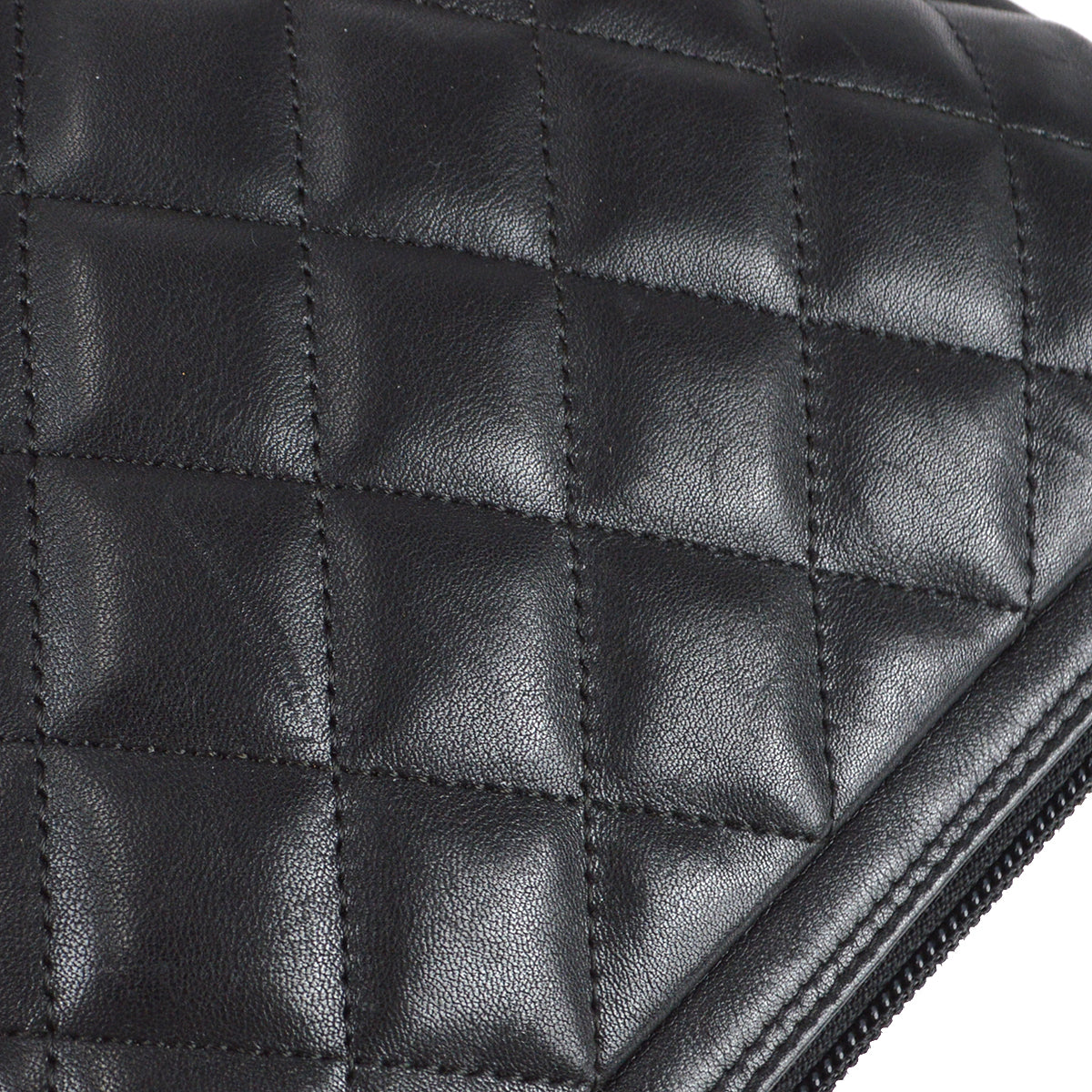CHANEL Cambon Ligne Shoulder Bag Black Calfskin 98565