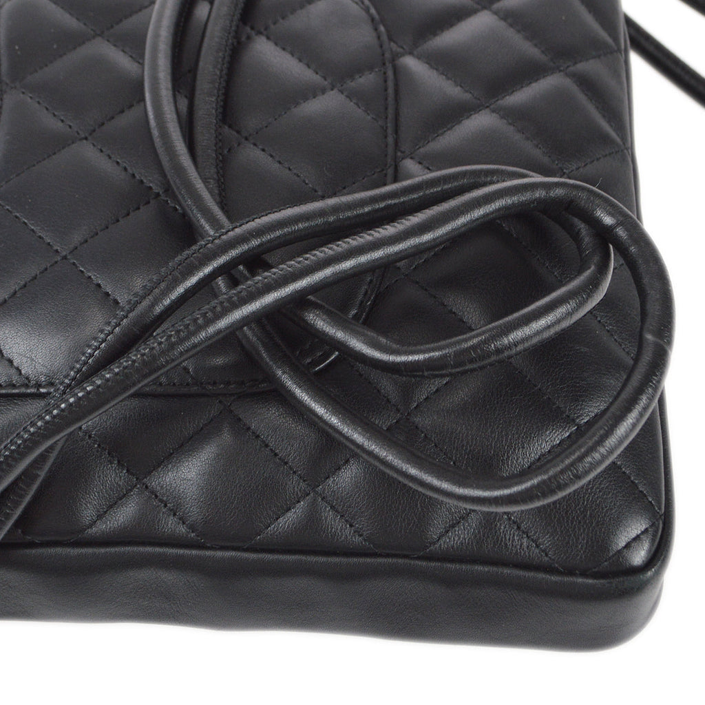 CHANEL Cambon Ligne Shoulder Bag Black Calfskin 98565