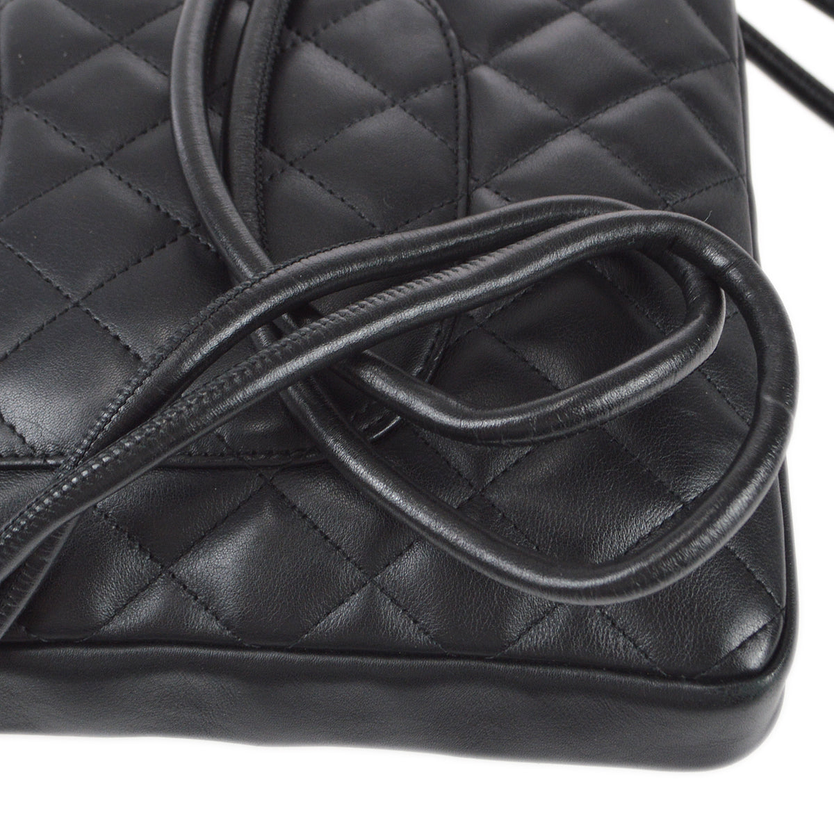CHANEL Cambon Ligne Shoulder Bag Black Calfskin 98565