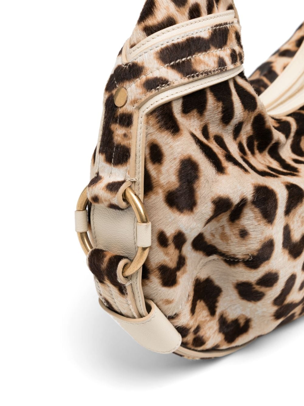 YVES SAINT LAURENT Leopard Print Hobo Bag
