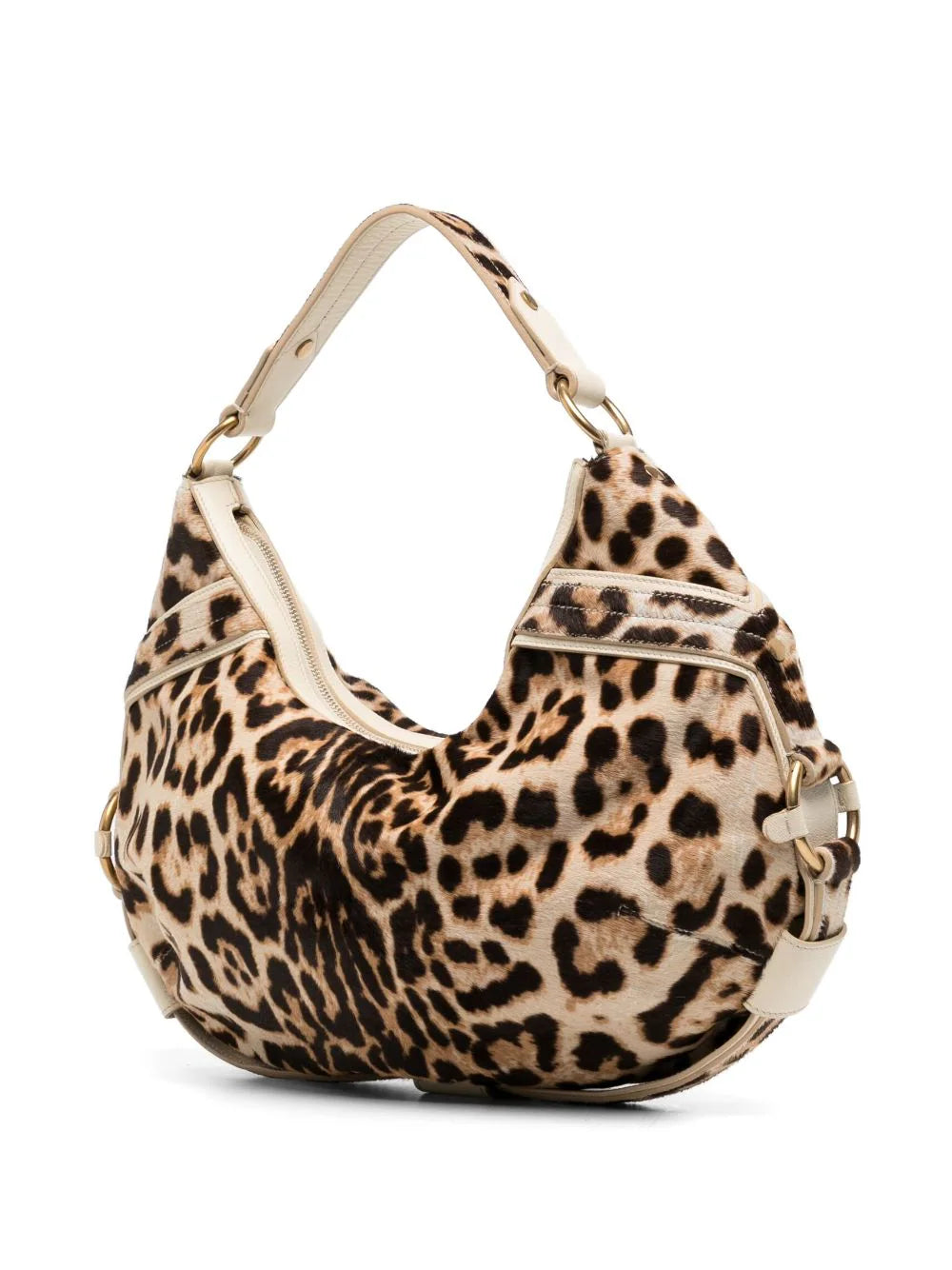 YVES SAINT LAURENT Leopard Print Hobo Bag