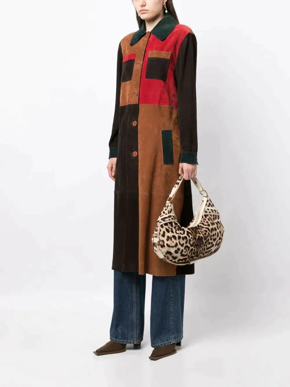 YVES SAINT LAURENT Leopard Print Hobo Bag