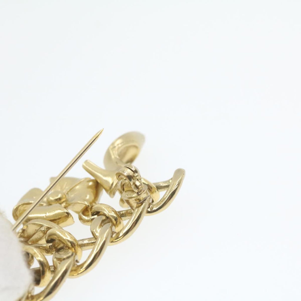 CHANEL Brooch Gold Tone CC Auth 20868A