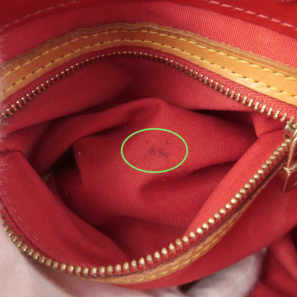 Louis Vuitton Monogram Vernis Lead PM Hand Bag Rouge M91088
