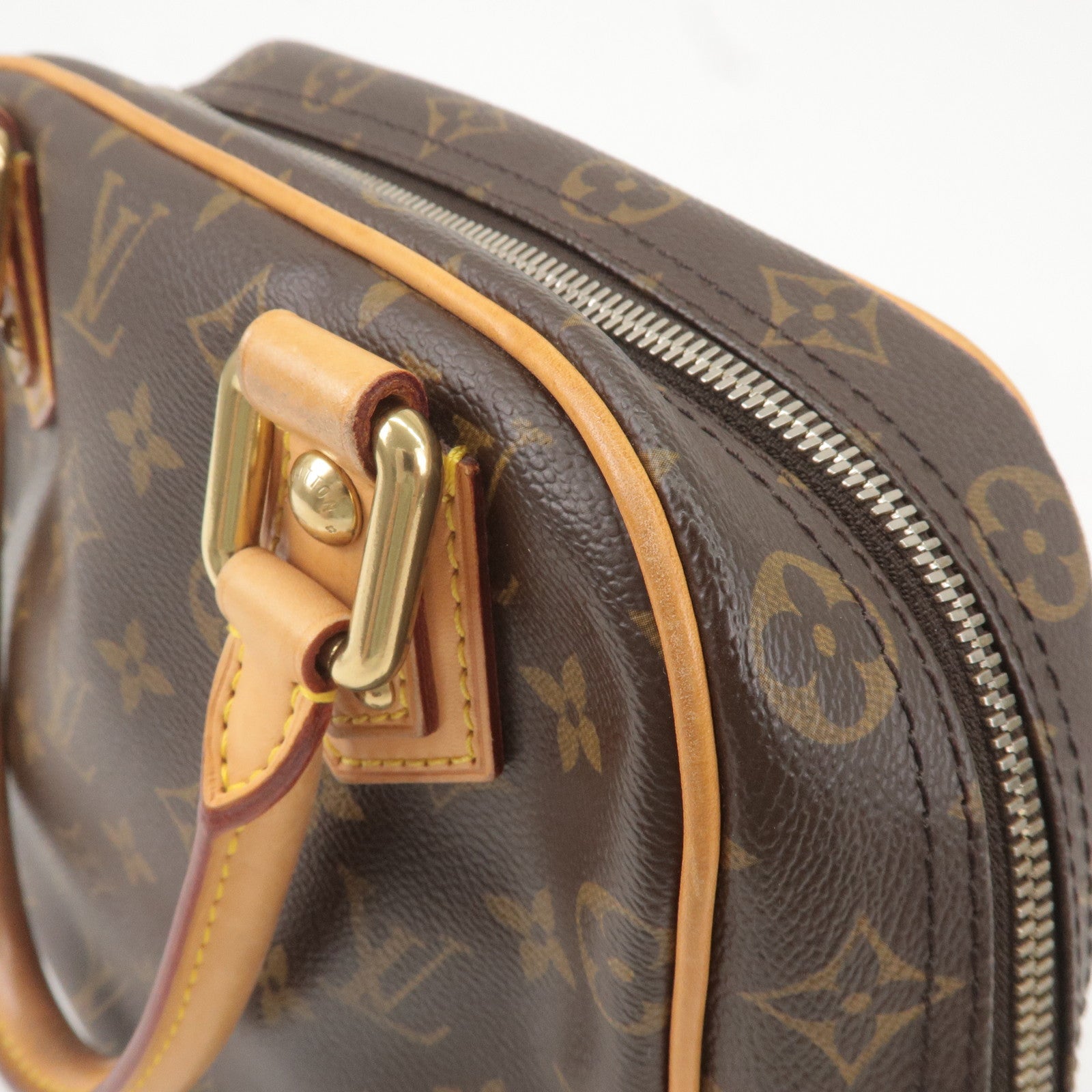 Louis Vuitton Monogram Manhattan PM Hand Bag Brown M40026