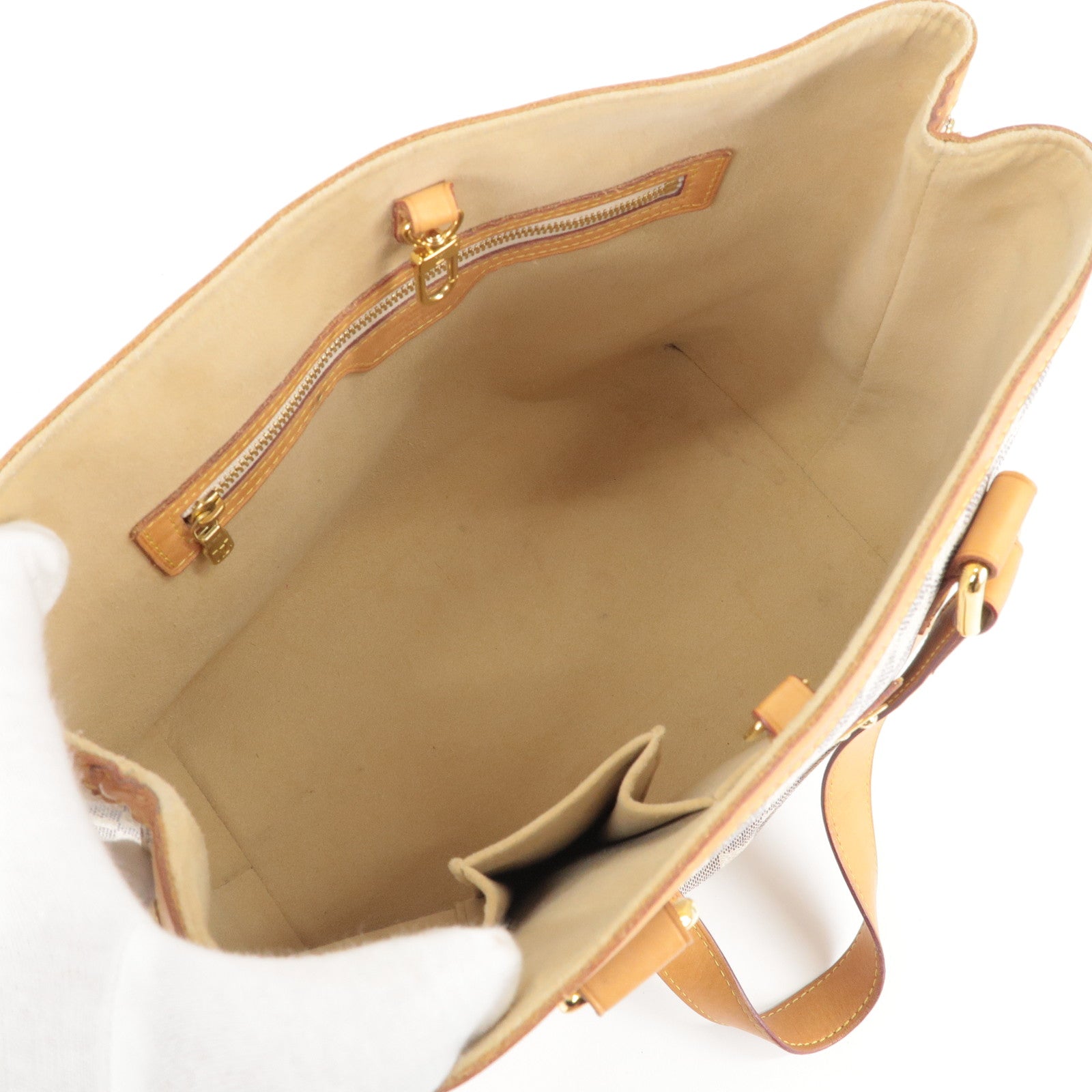 Louis Vuitton Damier Azur Hampstead PM Hand Bag Ivory N51207
