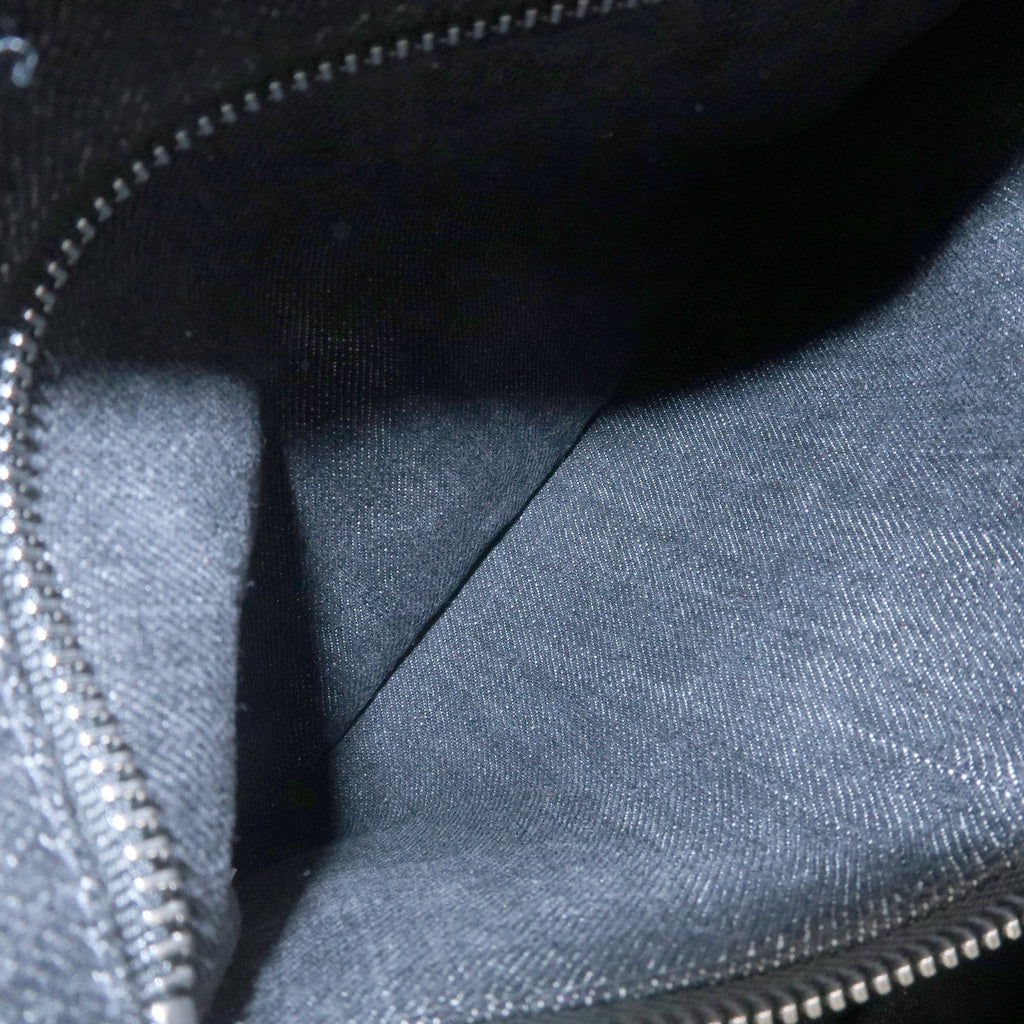 PRADA Logo Canapa Mini Canvas 2Way Hand Bag Denim Black 1BG439