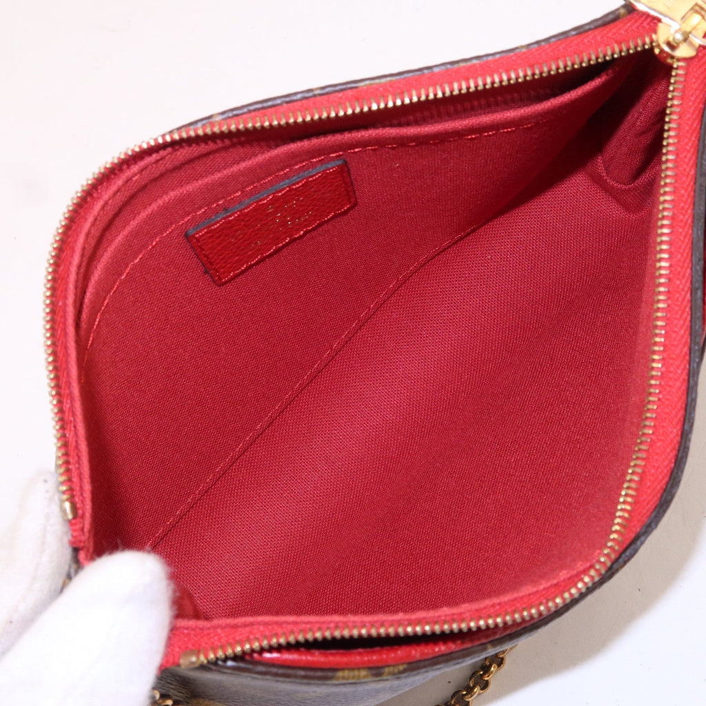 Louis Vuitton Monogram Pallas Clutch 2 Way Bag Cerise M41638