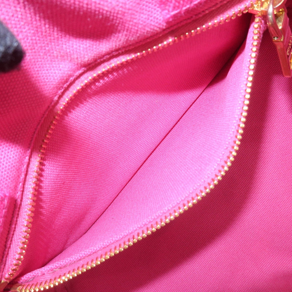 PRADA Logo Canapa Mini Canvas 2Way Shoulder Bag Pink B2439G