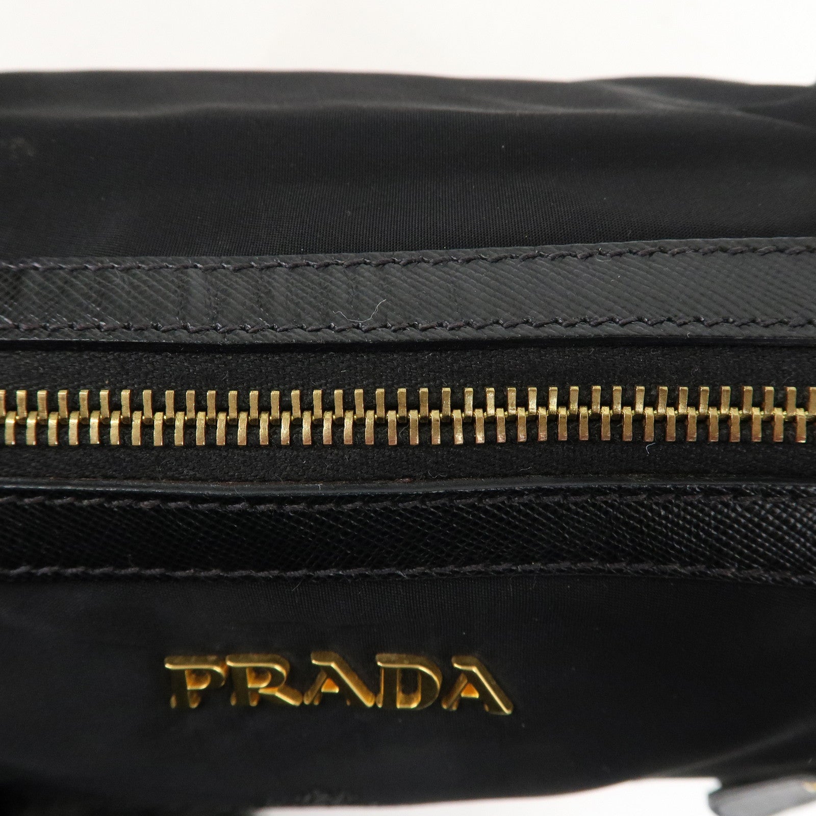 PRADA Logo Nylon Leather 2WAY Bag Shoulder Bag Black