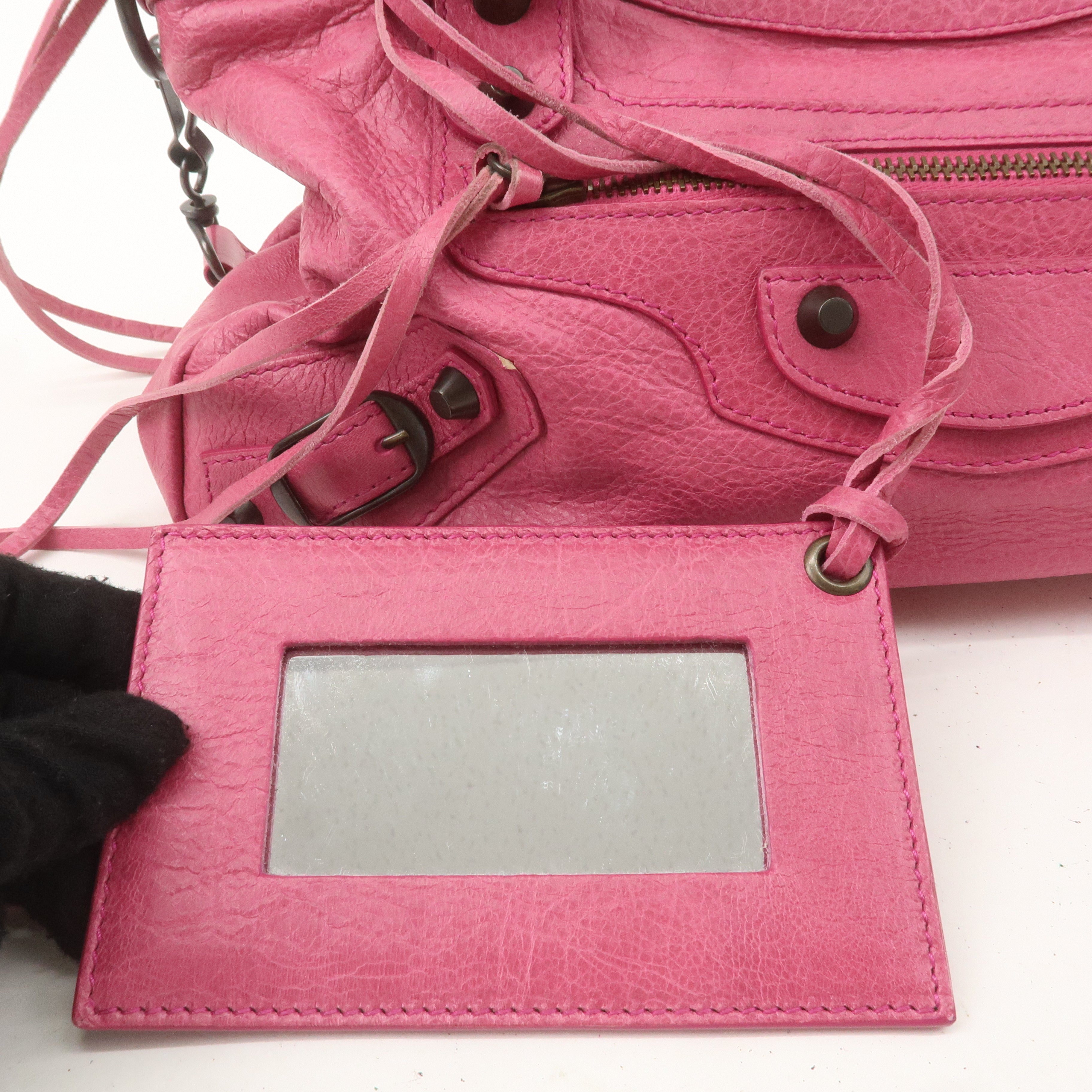 BALENCIAGA The First Leather 2Way Bag Hand Bag Pink 103208