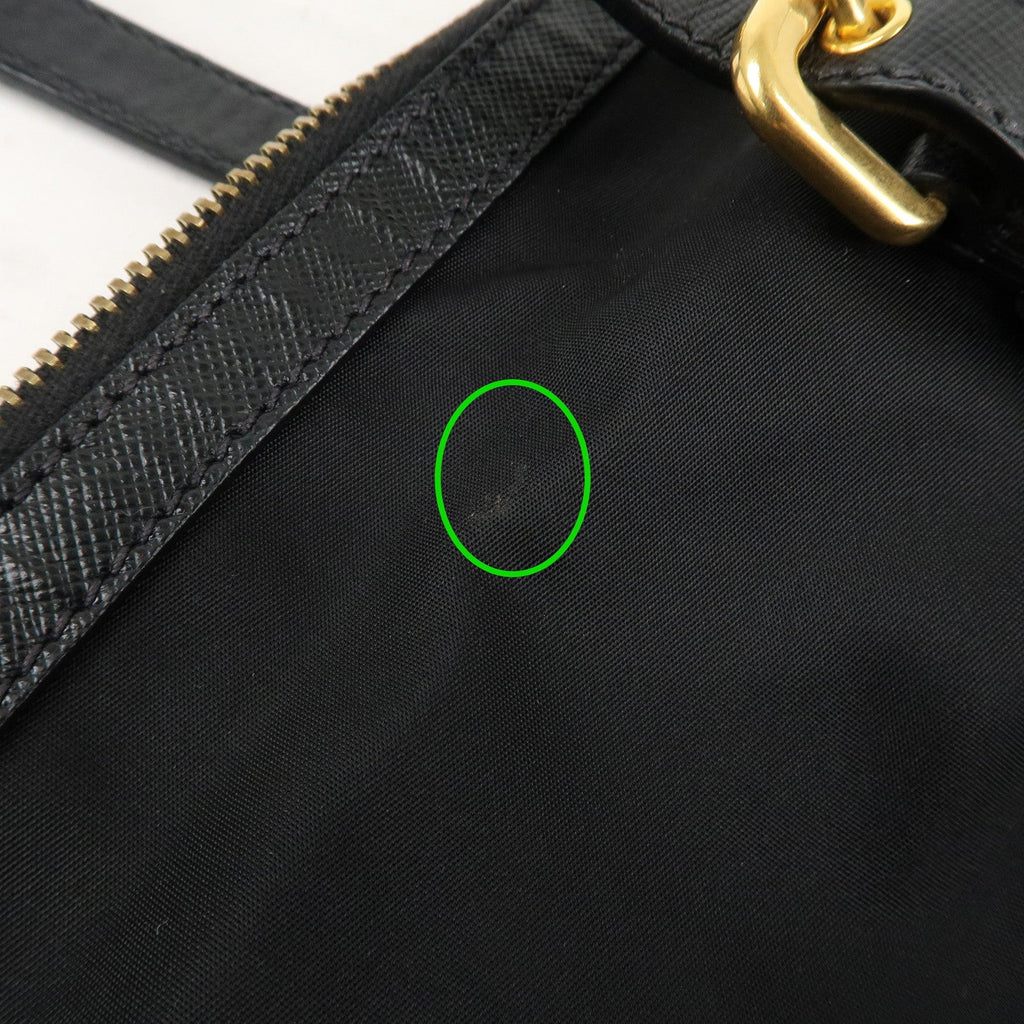 PRADA Logo Nylon Leather 2WAY Bag Shoulder Bag Black