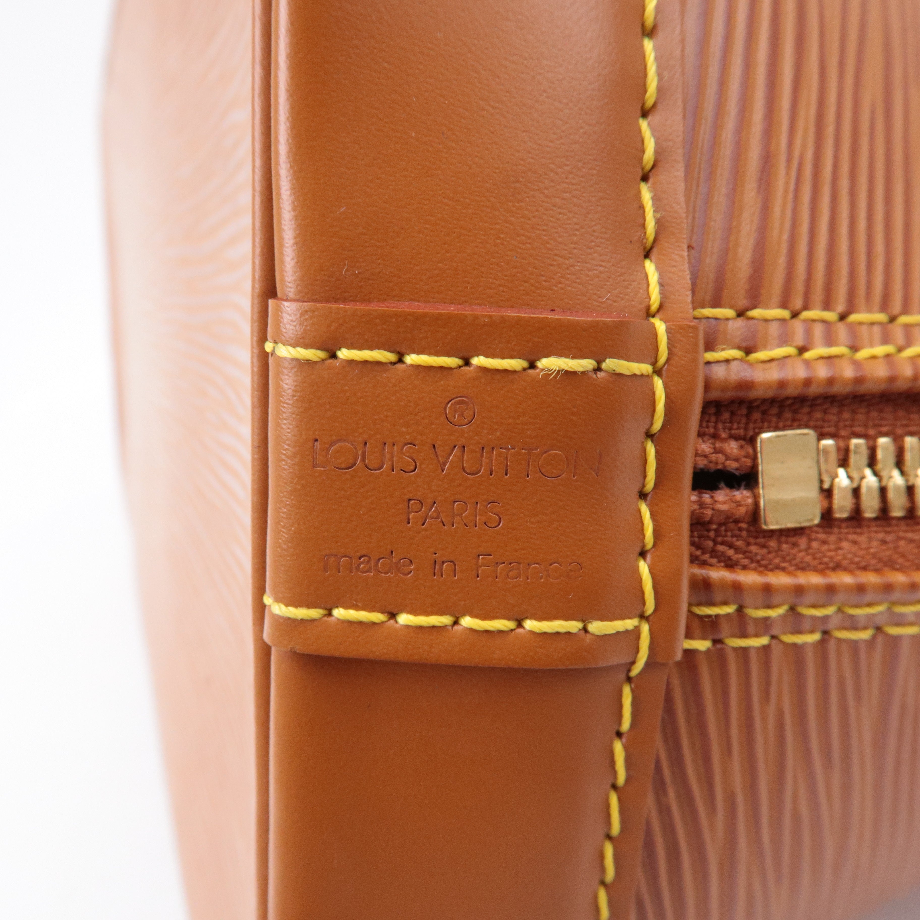 Louis Vuitton Epi Alma Leather Hand Bag Zipangu Gold M52148