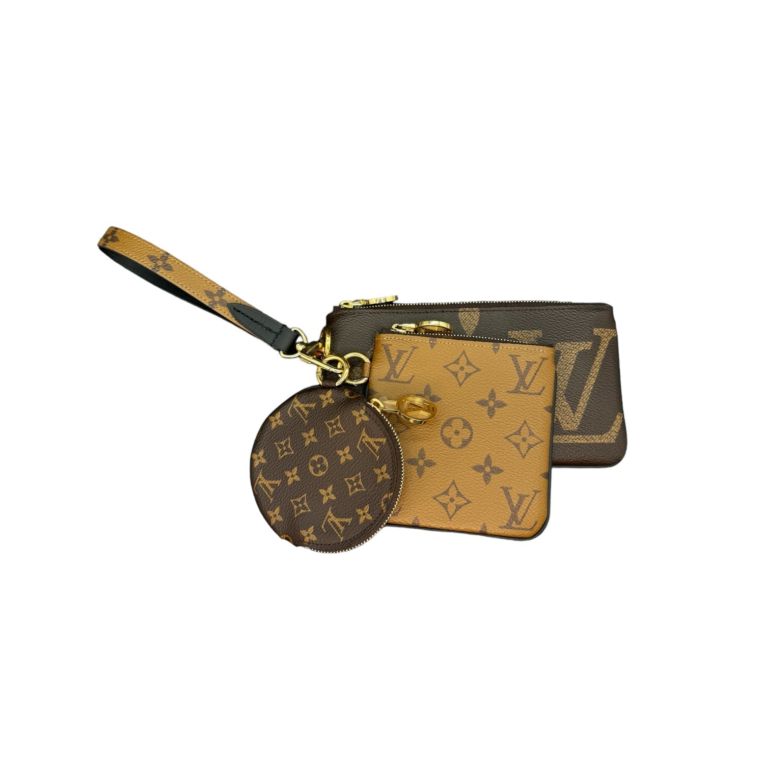 Louis Vuitton Monogram Canvas Trio Pouches Wristlet