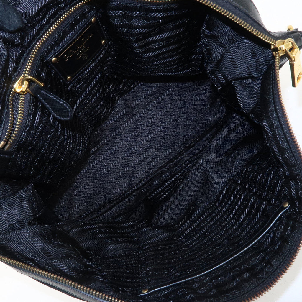 PRADA Logo Nylon Leather 2WAY Bag Shoulder Bag Black