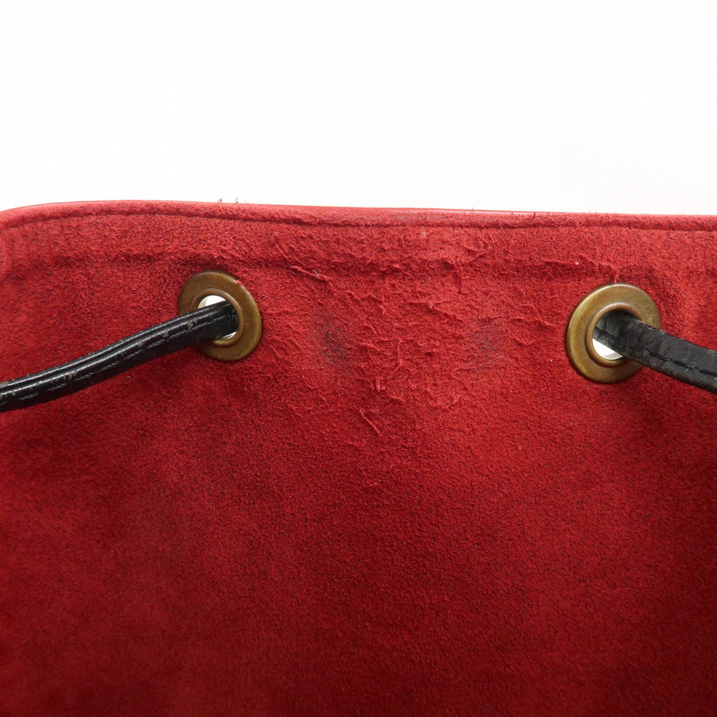 Louis Vuitton Epi Petit Noe Shoulder Bag Noir Castilian Red M44172