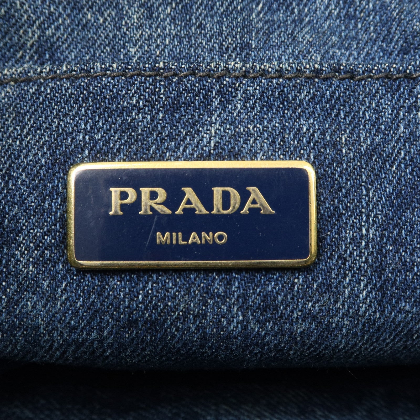 PRADA Canapa Denim Tote Bag Hand Bag Blue B1872B
