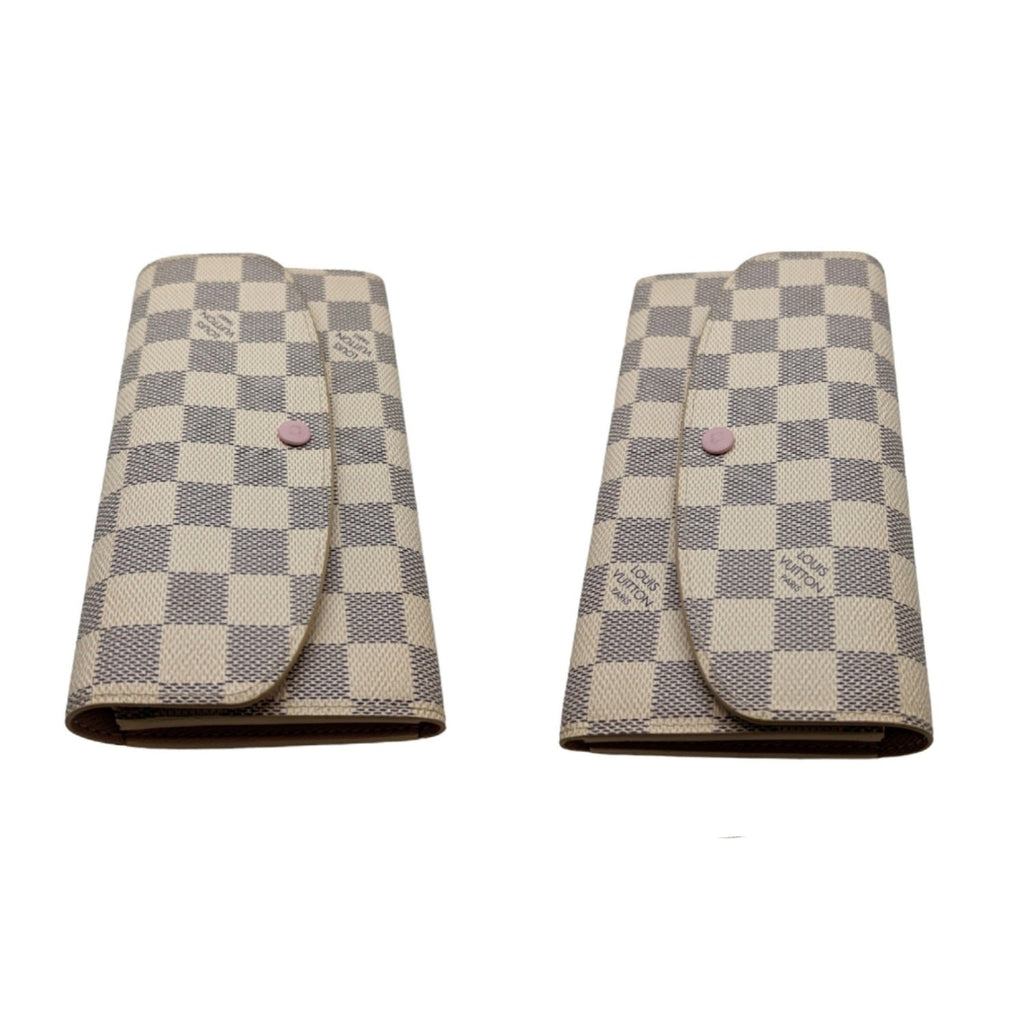 Louis Vuitton Damier Azur Emilie Wallet Rose Ballerine