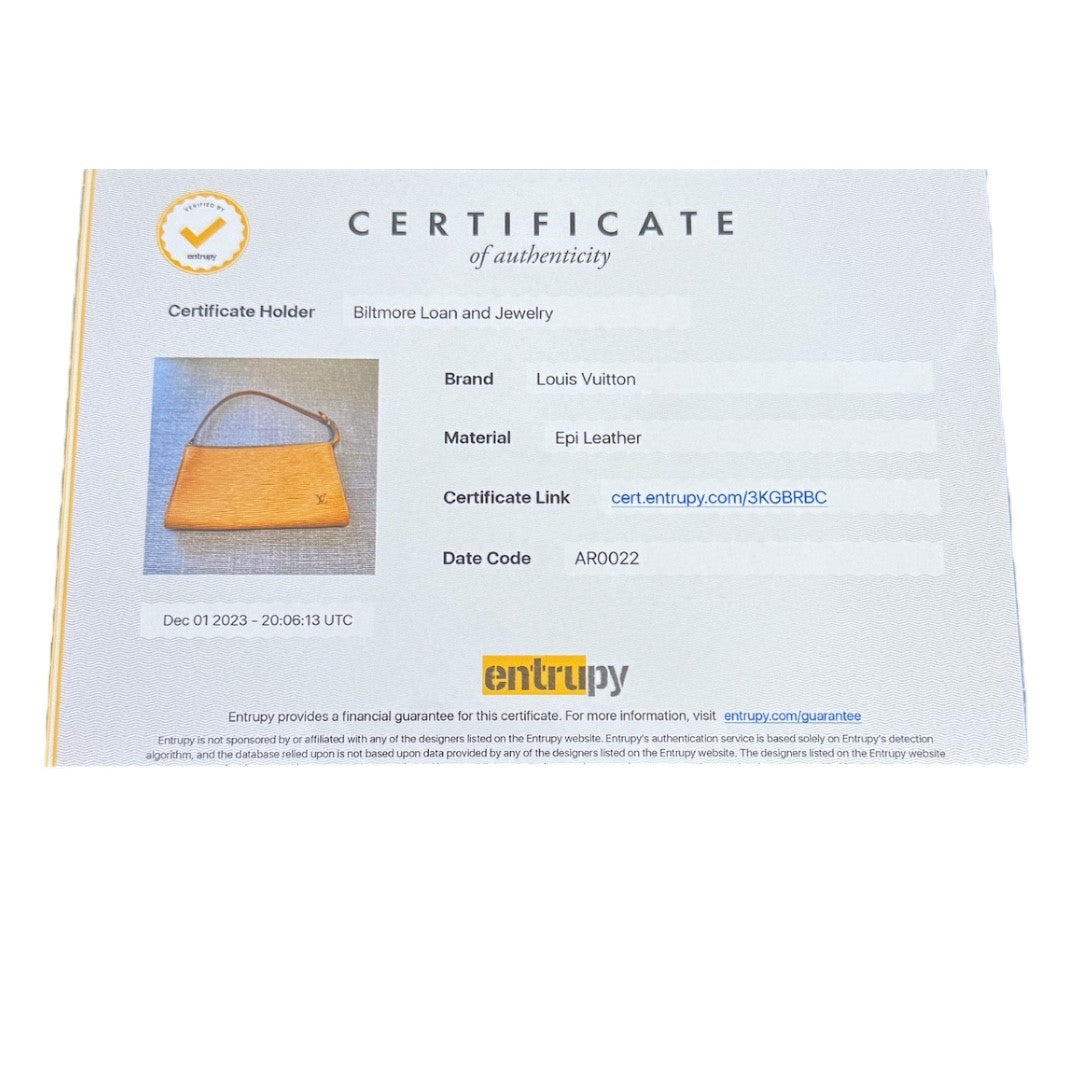 Louis Vuitton Vintage Tassil Yellow Epi Pochette Accessories