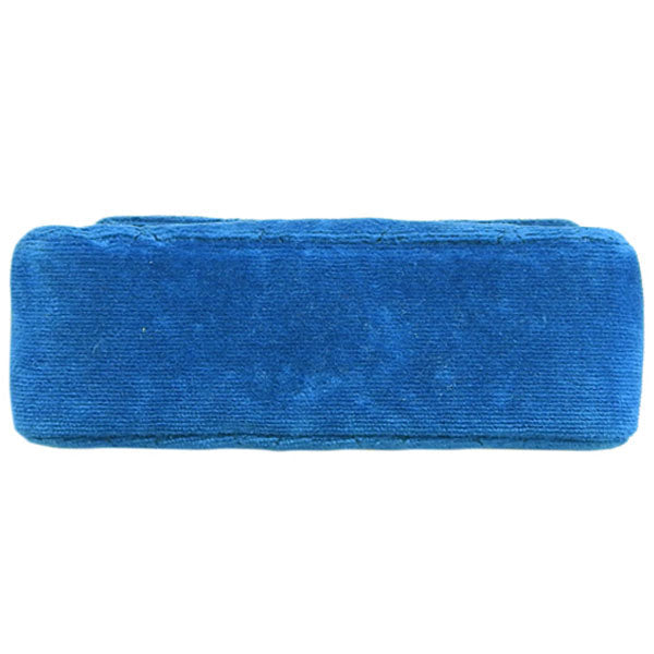 CHANEL Around 1990 Made Velvet Turn-Lock Mini Chain Bag Blue