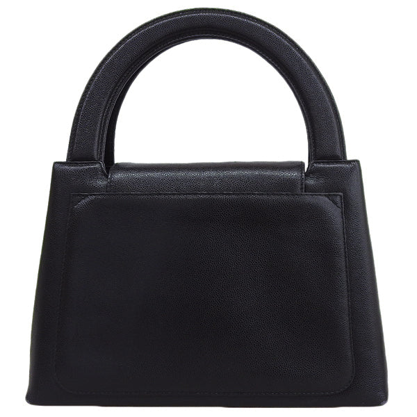 CHANEL Around 1998 Made Caviar Skin Turn-Lock Handle Bag Black