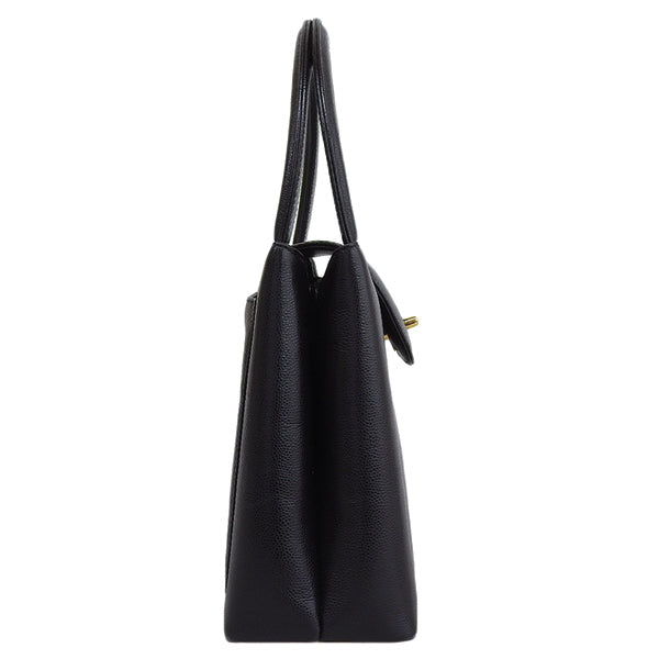 CHANEL Around 1998 Made Caviar Skin Turn-Lock Handle Bag Black