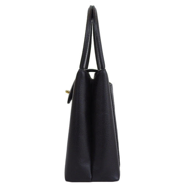 CHANEL Around 1998 Made Caviar Skin Turn-Lock Handle Bag Black